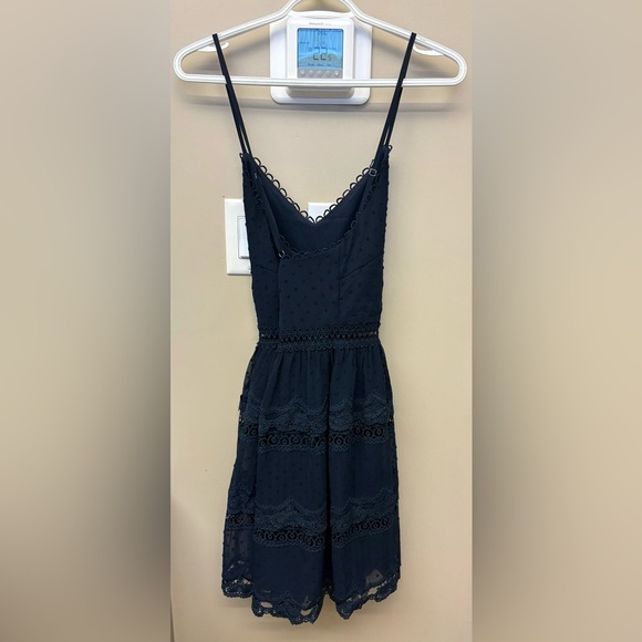Two Sisters Navy Blue spaghetti strap lace above the knee dress women size Small - Picture 4 of 8